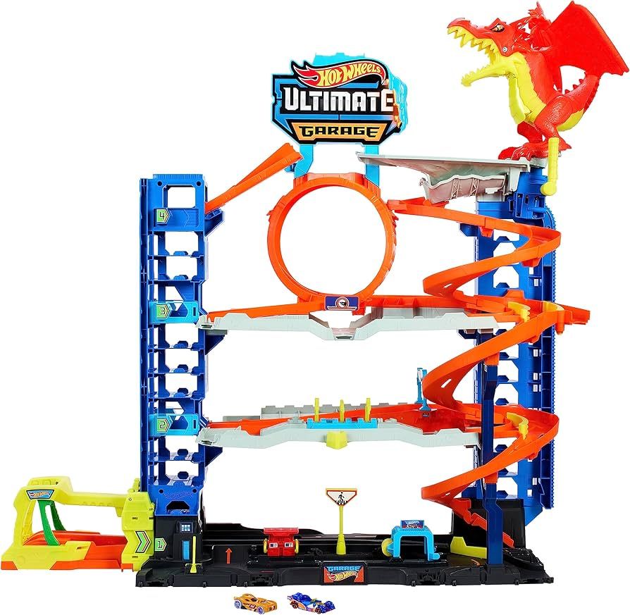 Hot Wheels Ultimate Garage City Playset with Multi-Level Racetrack, 3 Foot Tall Dragon and Elevat... | Amazon (UK)