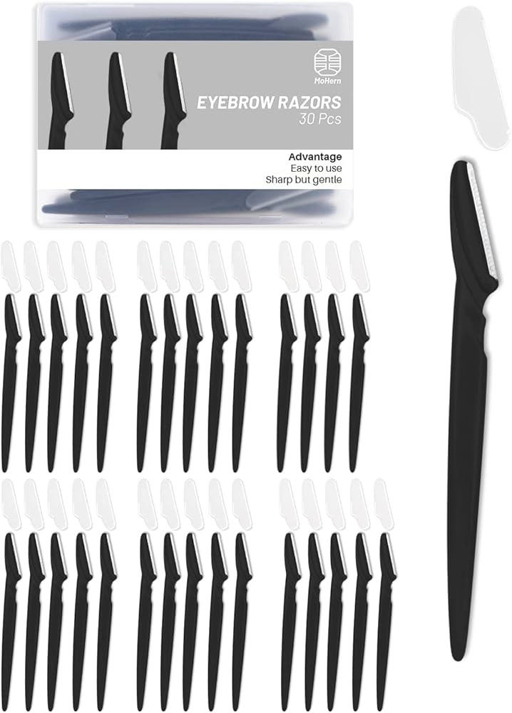 Eyebrow Razor for Women, 30 Pcs Dermaplane Razor for Women Face, Multipurpose Black Face Razors f... | Amazon (US)