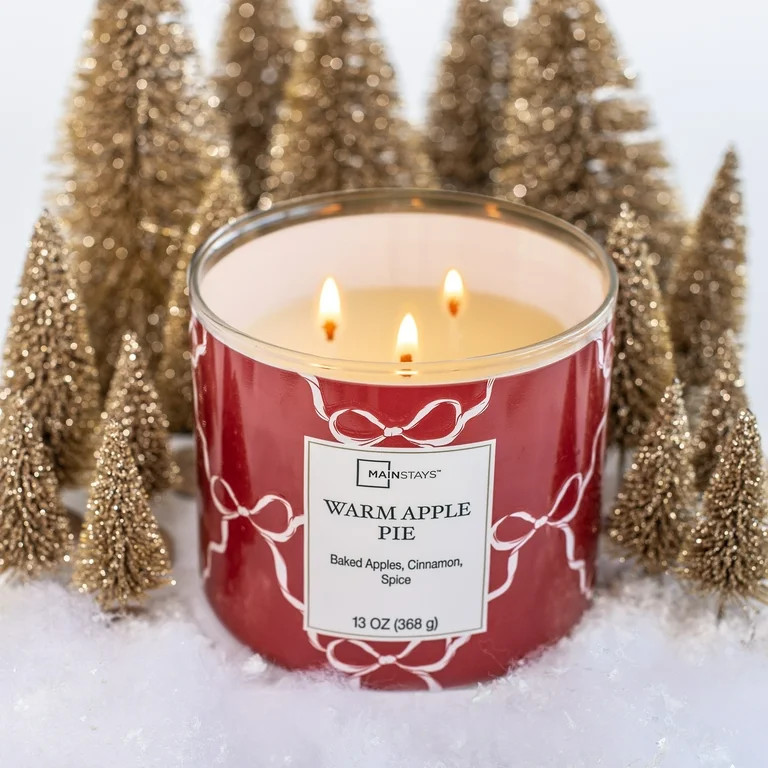 Mainstays Vela Envolvente de 3 Mechas Warm Apple Pie 13 oz. | Walmart (US)