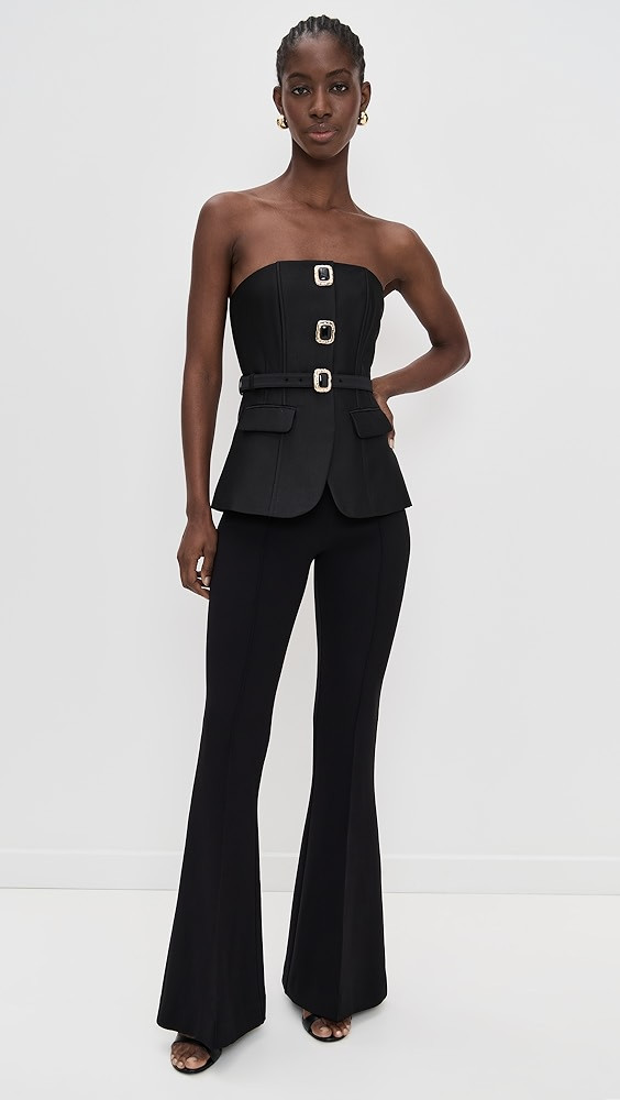 Black Taffeta Bandeau Jumpsuit | Shopbop