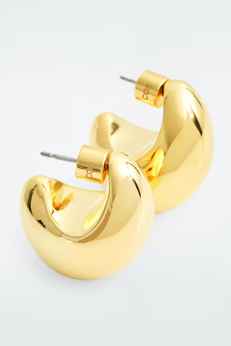 CURVED DOMED EARRINGS - GOLD - Ladies | H&M GB | H&M (UK, MY, IN, SG, PH, TW, HK)