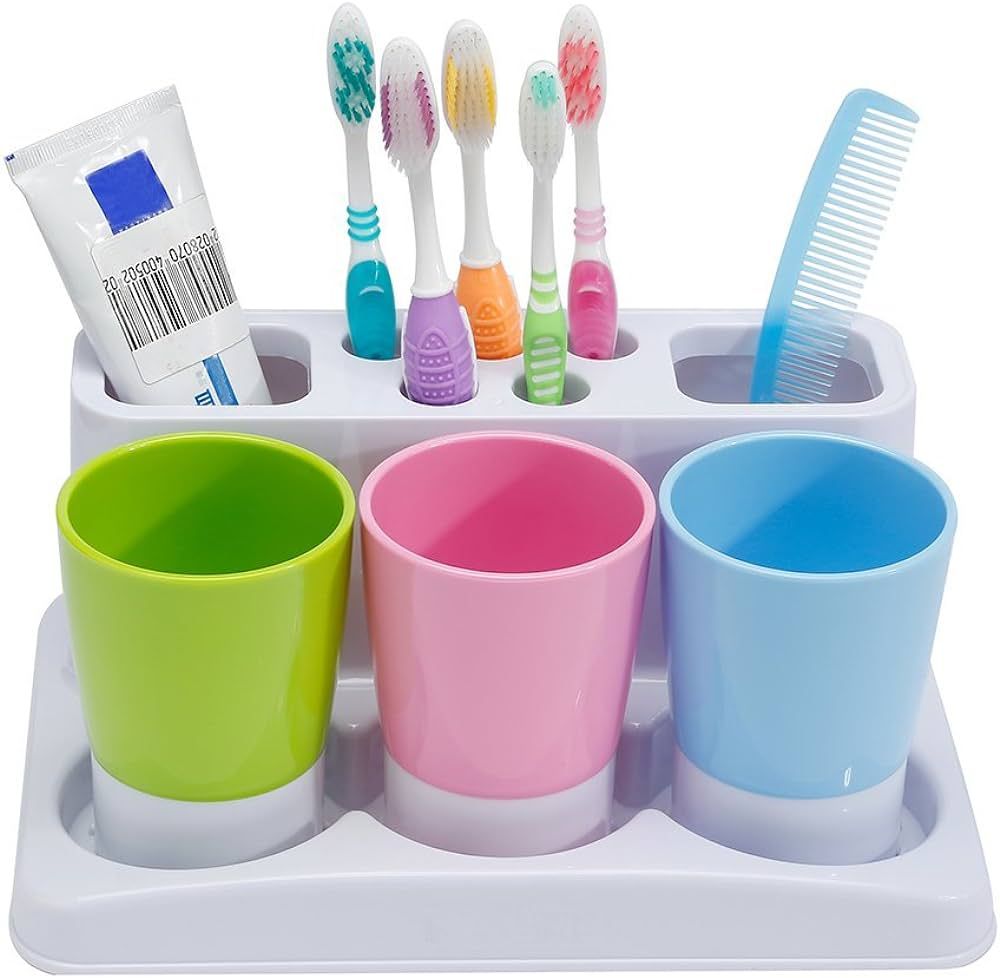 Eslite Toothbrush Toothpaste Holder Stand for Bathroom Storage Organizer | Amazon (US)