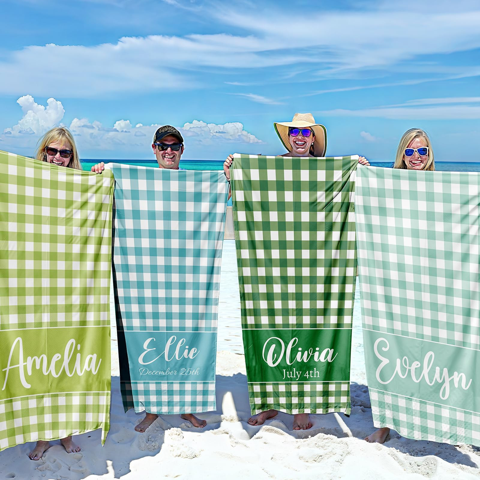 Personalized Beach Towels for Kids Adults - Custom Beach Towels Monogram & Name- Customized Sand ... | Amazon (US)
