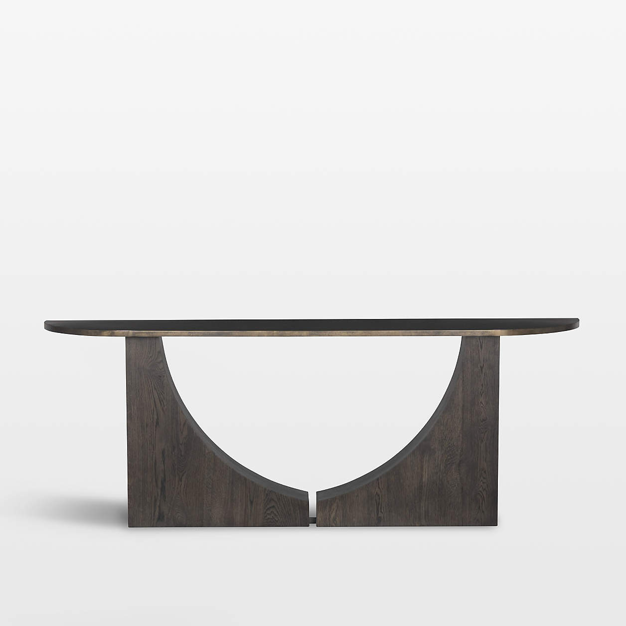 Jace Dark Brown Wood & Iron 84" Console Table | Crate & Barrel | Crate & Barrel