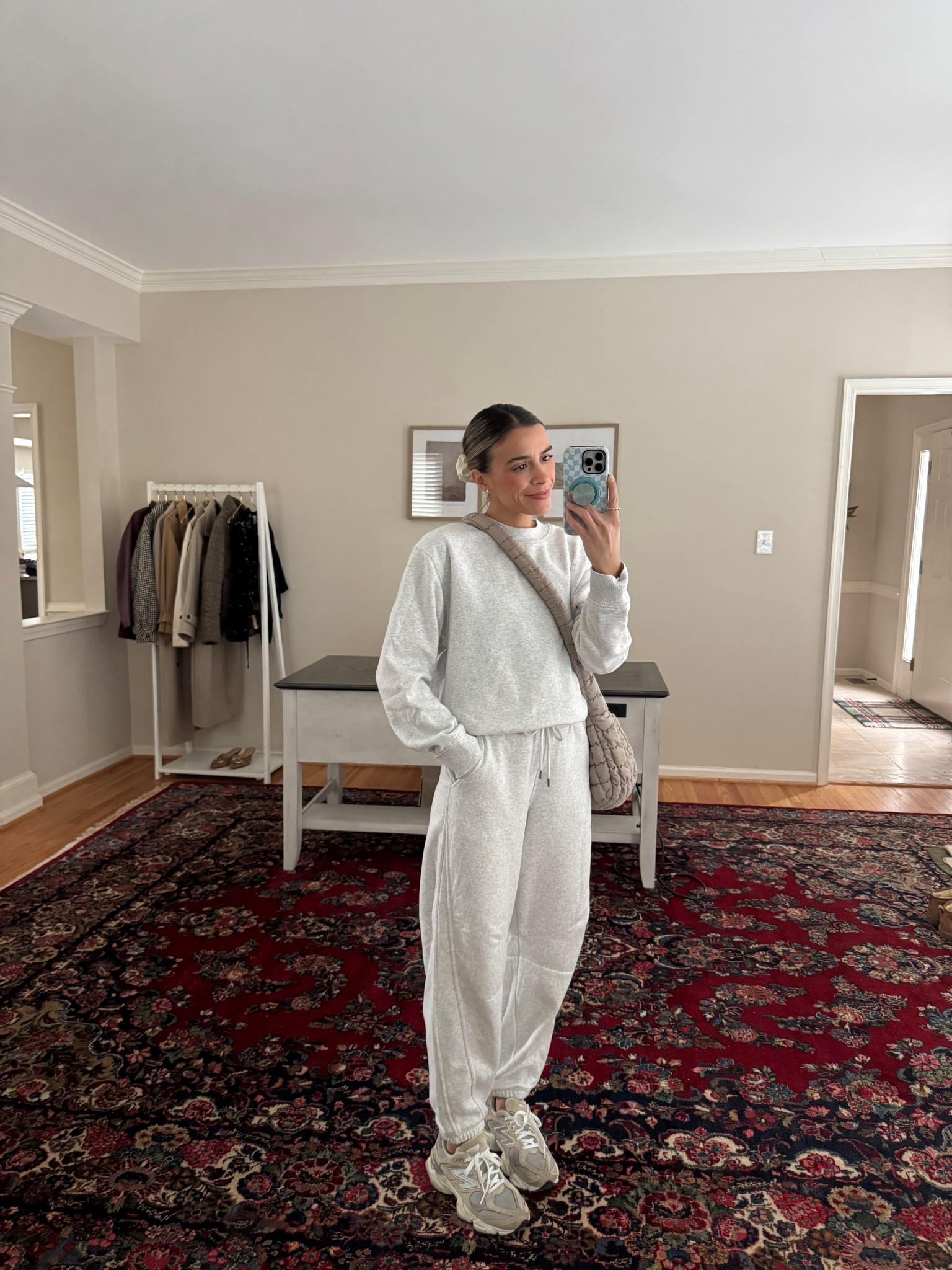 Small sweatshirt 
XS pants 

#LTKActive #LTKmomlife #LTKootd