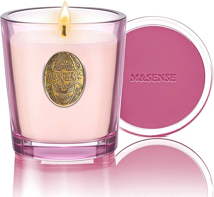M&SENSE Natural Soy Candle | Saltwater Rose & Pink | 9.2 oz, 50H Burn Time | Luxury Scented Candl... | Amazon (US)