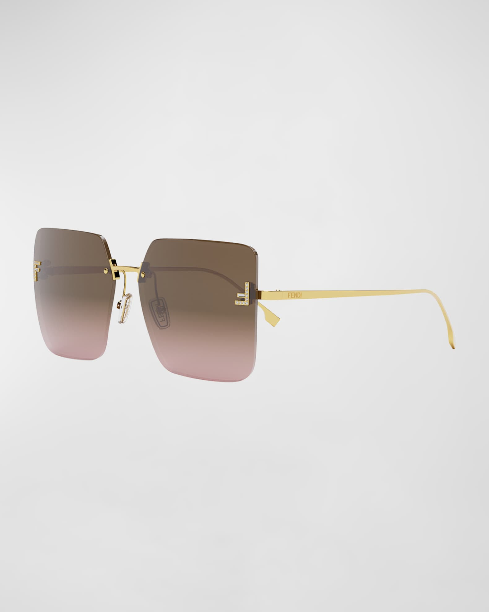 F Monogram Rimless Metal Butterfly Sunglasses | Neiman Marcus