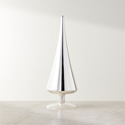 Paz Silver Glass Christmas Tree 4.75" + Reviews | CB2 | CB2