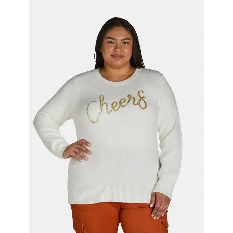 Terra &Sky Conversational Crew Sweater, Sizes 0X-5X - Walmart.com | Walmart (US)