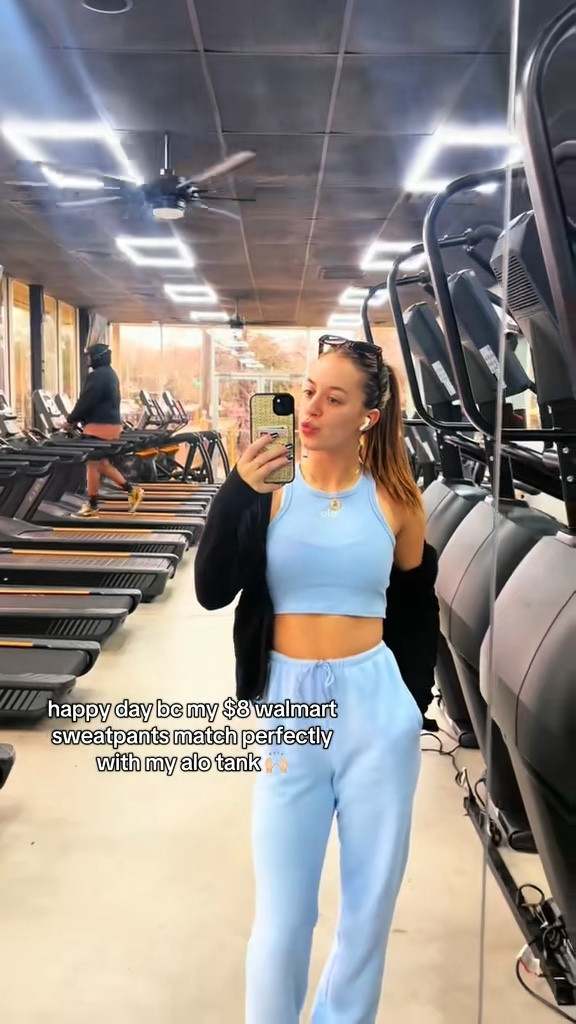 Alo tank with Walmart sweats! matches perfectly

#LTKFitness #LTKActive