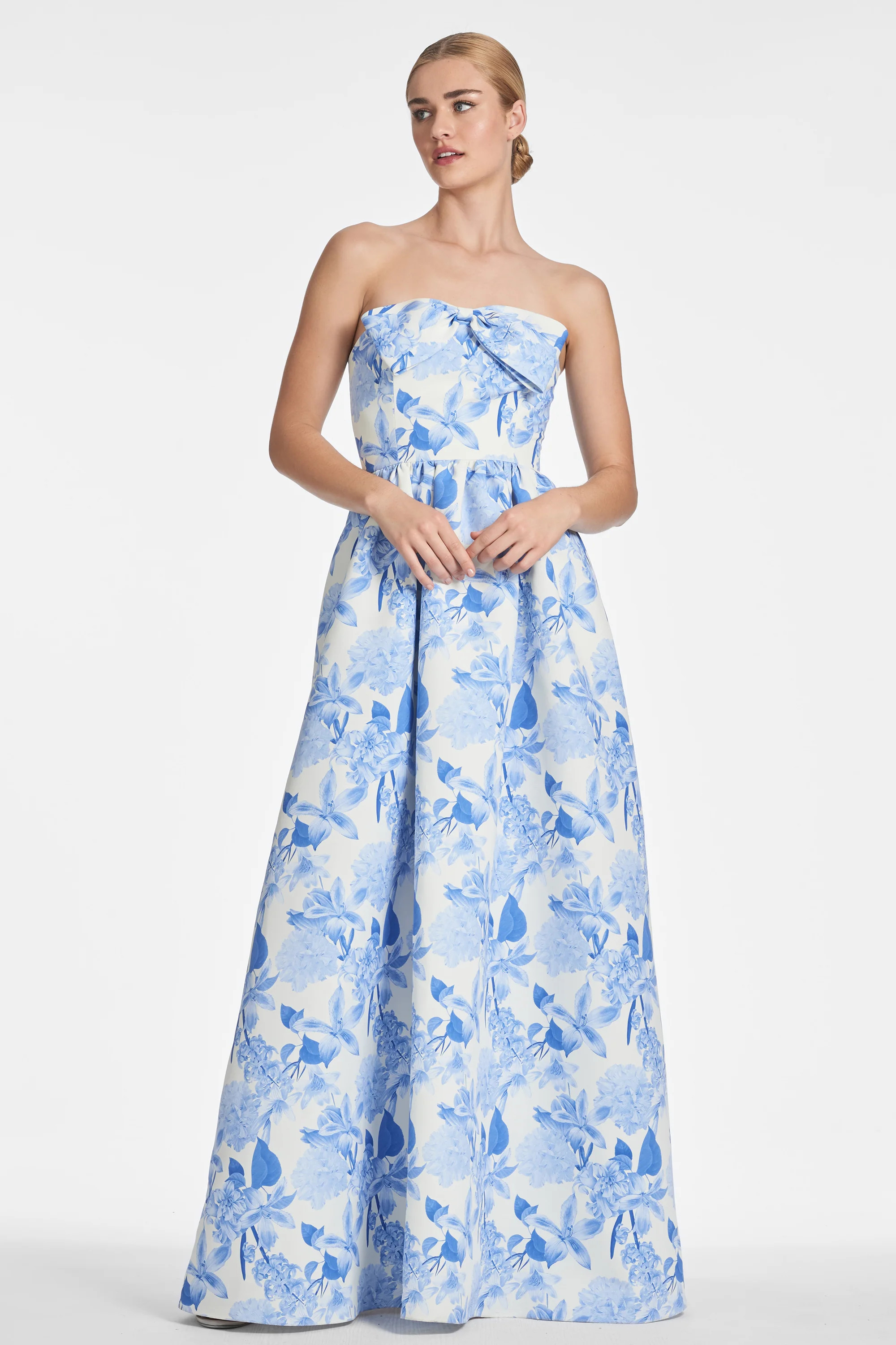 Isabeau Gown - Powder Azure Fields - Final Sale | Sachin and Babi