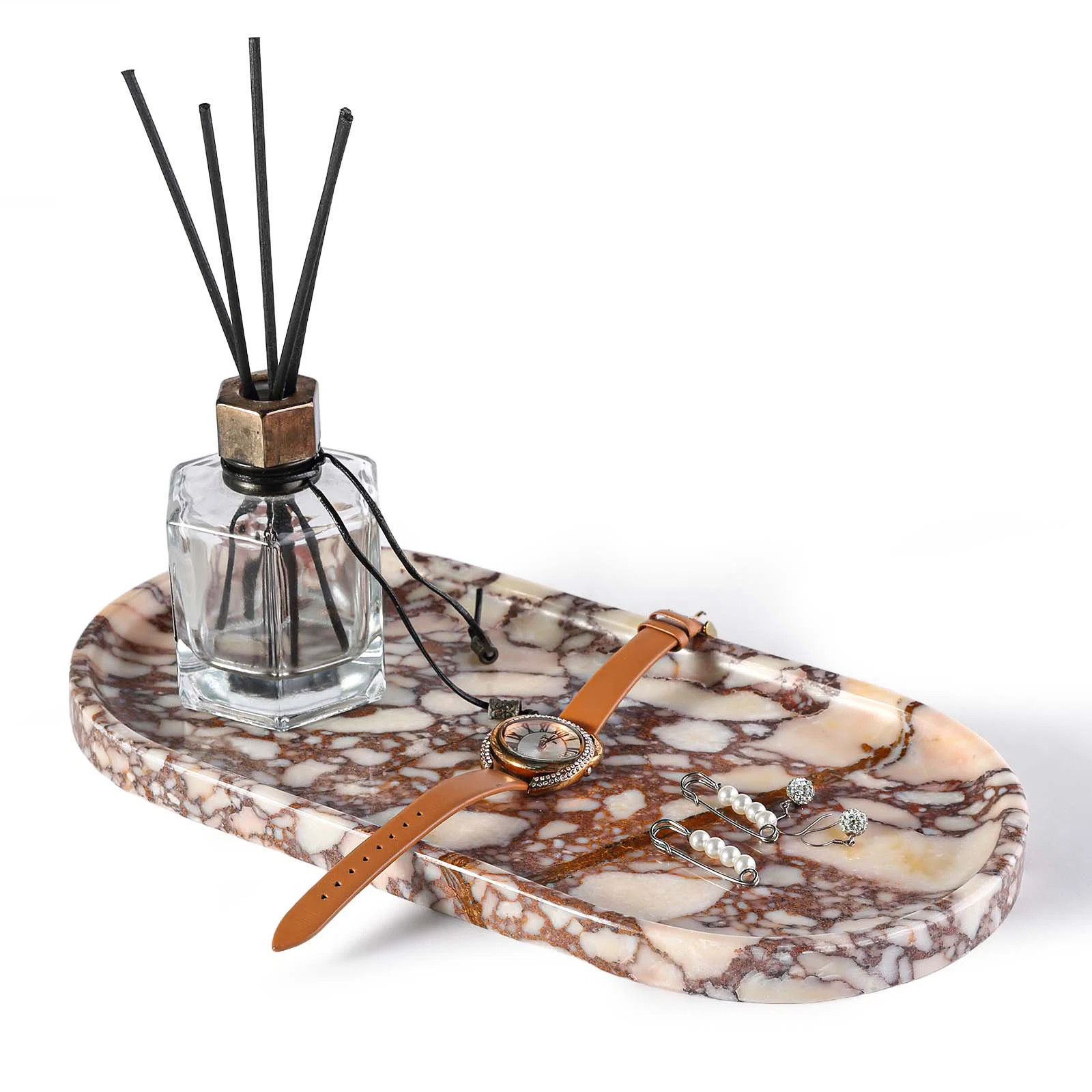 Guein Oval Natural Marble Tray | Wayfair North America