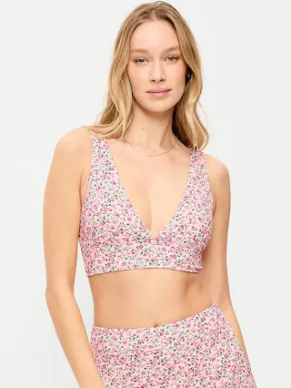 Pique Longline Bikini Swim Top | Old Navy (US)