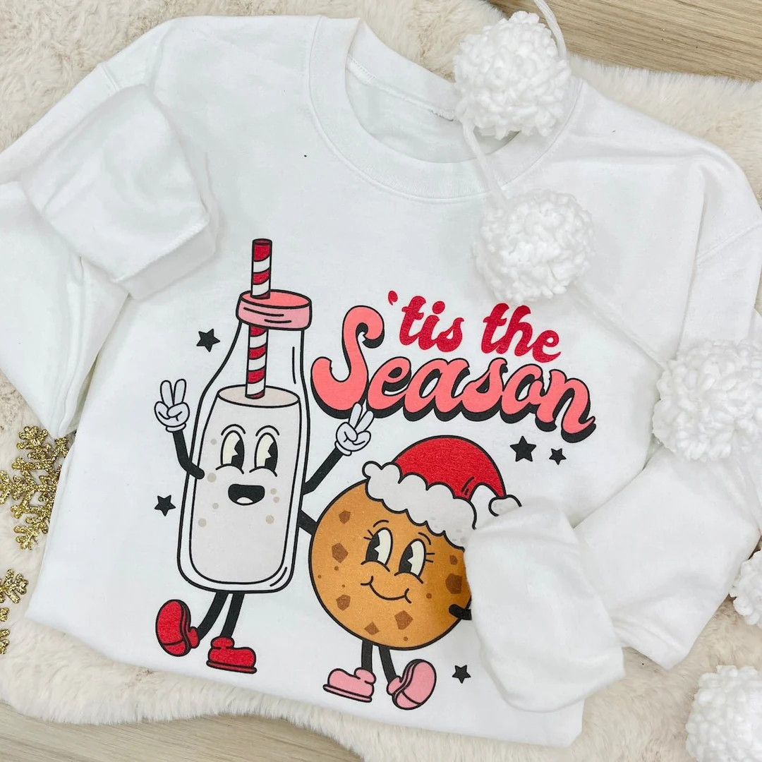 'Tis The Season 'Milk & Cookies' Crewneck Sweatshirt | United Monograms