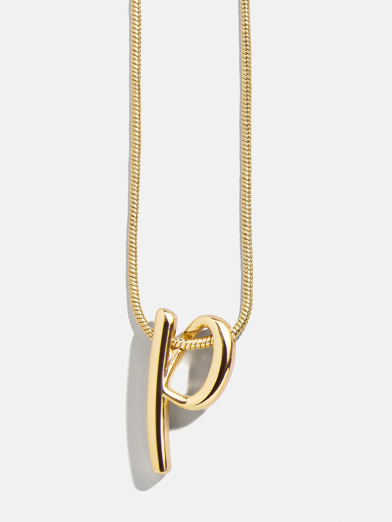 Classic Script Initial Necklace - Classic Script - P | BaubleBar