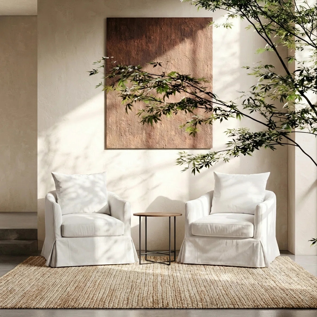 32" W Down Fill Upholstered Slipcover Swivel Barrel Chair with Pillow Back Set of 2 | Wayfair North America