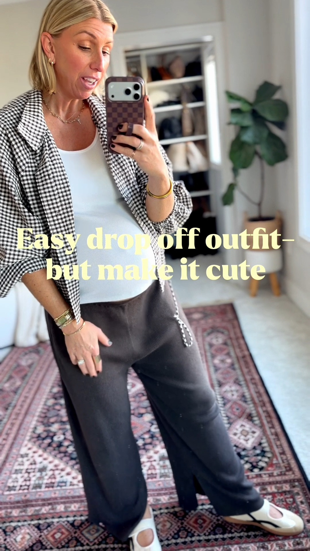 School drop off outfit- but make it cute!
These cashmere cotton ribbed wide leg pants are so comfortable and breathable, but they look elevated love it paired with some slip on sneakers and a cute statement jacket for an easy mom on the go look.
Yes, you can still look cute in lounge wear pants. ￼😉

#LTKgrwm #LTKootd #LTKOver40