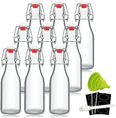 YEBODA 8oz Swing Top Bottles - Glass Beer Bottle with Airtight Rubber Seal Flip Caps for Home Bre... | Amazon (US)