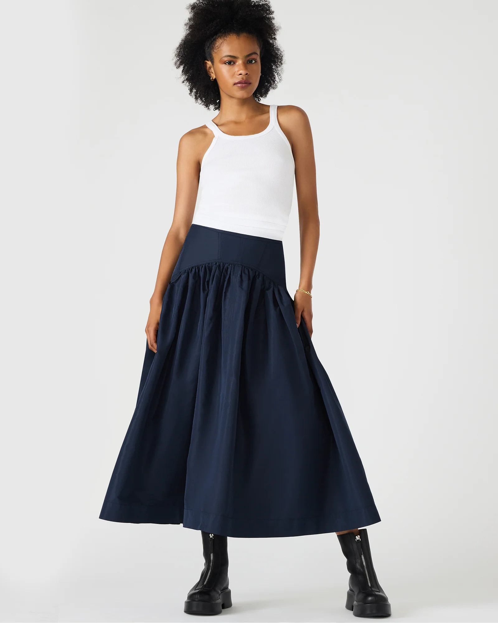 DELILAH Midnight Flowy Maxi Bubble Women's Skirt | Steve Madden (US)