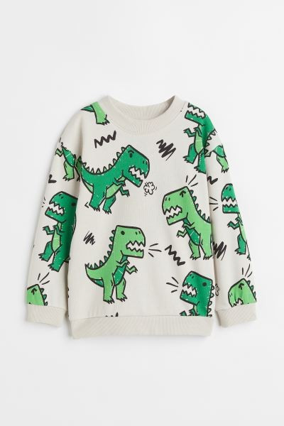 New ArrivalSoft, relaxed-fit sweatshirt with a printed design. Dropped shoulders, long sleeves, a... | H&M (US + CA)