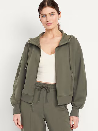 Dynamic Fleece Oversized Full-Zip Hoodie Sweatshirt | Old Navy (US)