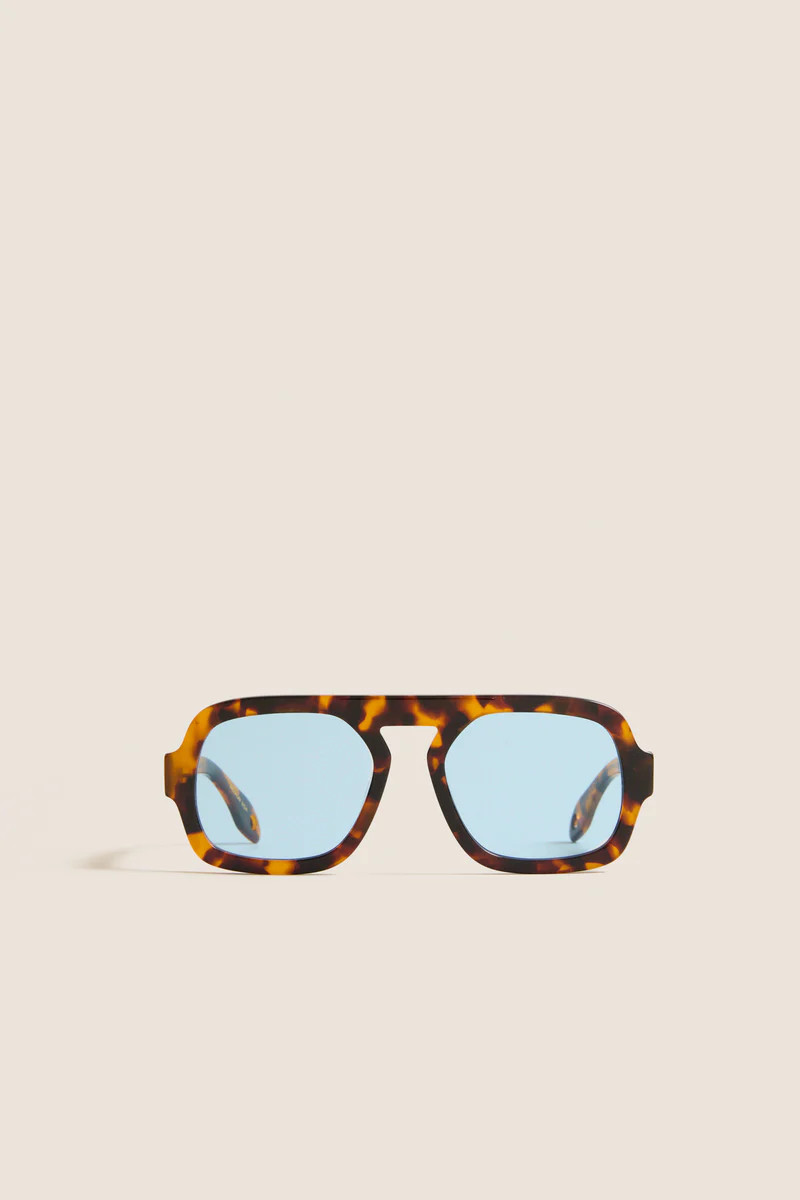 Brown Tortoise Blue Lens Jane Sunglasses | Tuckernuck (US)
