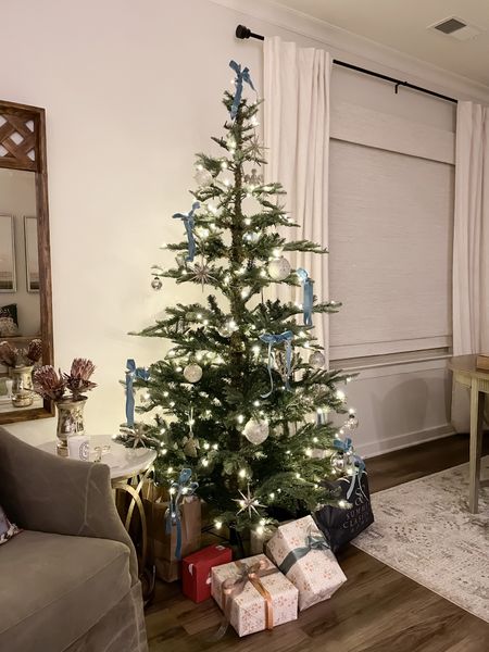 40% off king of Christmas pre lit tree! Linked my linen curtains so
Affordable and other living/dining room details 

#LTKSeasonal #LTKhome #LTKHoliday