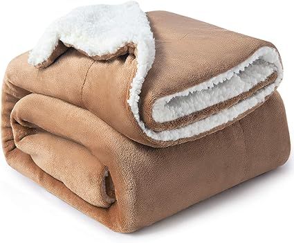 Bedsure Sherpa Fleece Blanket Throw Size Taupe Plush Throw Blanket Fuzzy Soft Blanket Microfiber | Amazon (US)