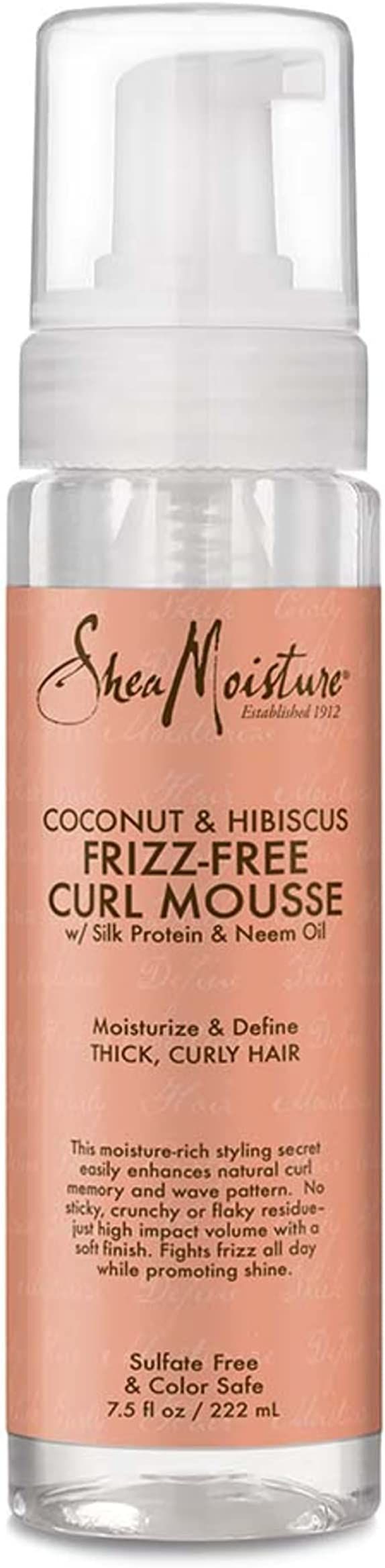 SheaMoisture Curl Mousse for Frizz Control Coconut and Hibiscus with Shea Butter 7.5 oz | Amazon (US)