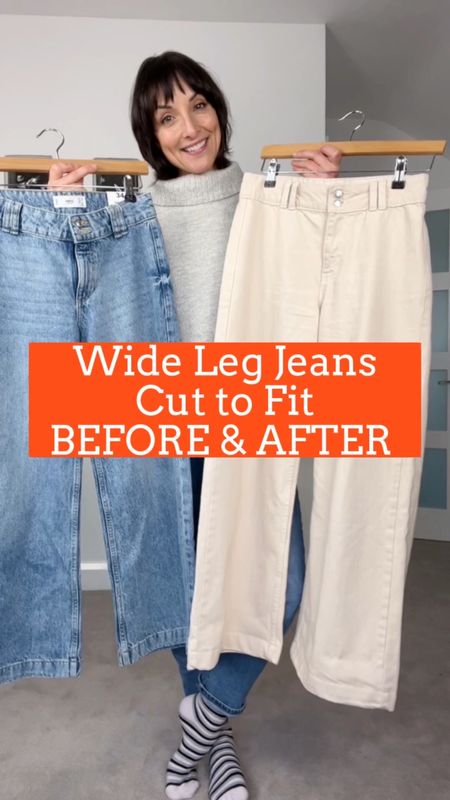How to cut your wide leg jeans 👖 ✂️
👉I’ve added some petite options below too xx
Mango, wide leg jeans, straight wide leg jeans, blue jeans, cream jeans, white T-shirt, chunky sole boots, tan shoes, tan mules, spring outfit ideas

❤️Follow me on IG @thestylesuru_

#LTKstyletip #LTKSeasonal #LTKeurope
