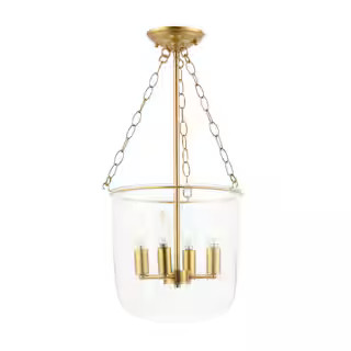 SAFAVIEH Dahye 4-Watt 4-Light Clear Pendant Light with Glass Shade PND4159A - The Home Depot | The Home Depot