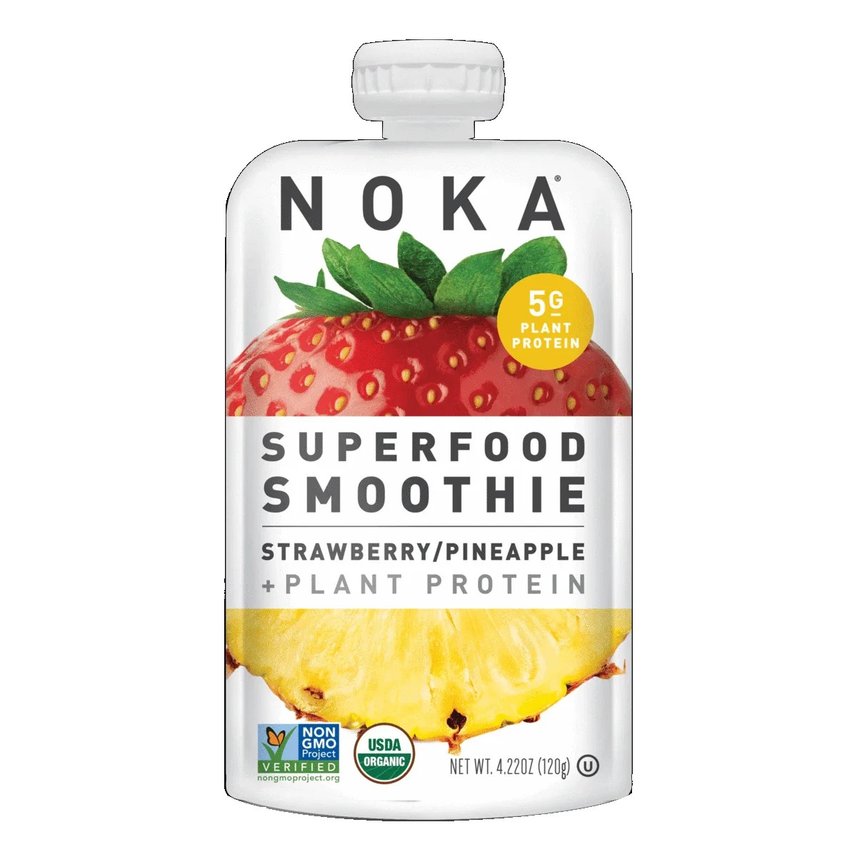 Noka Organic Strawberry Pineapple + Plant Protein Superfood Smoothie, 4.22 oz [Pack of 6] - Walma... | Walmart (US)
