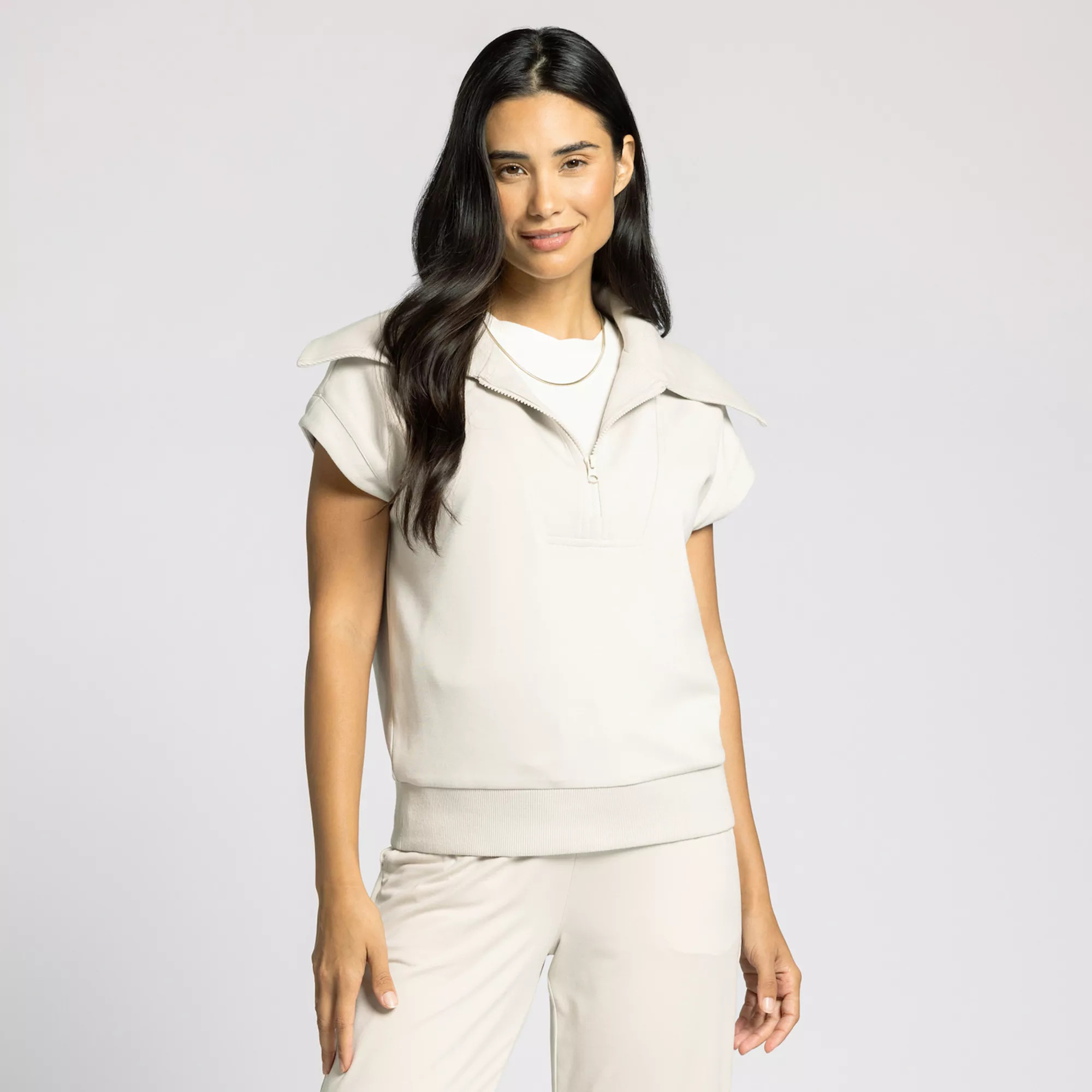 Women's Thread & Supply Half-Zip Short Sleeve Dolman Top | Kohl's