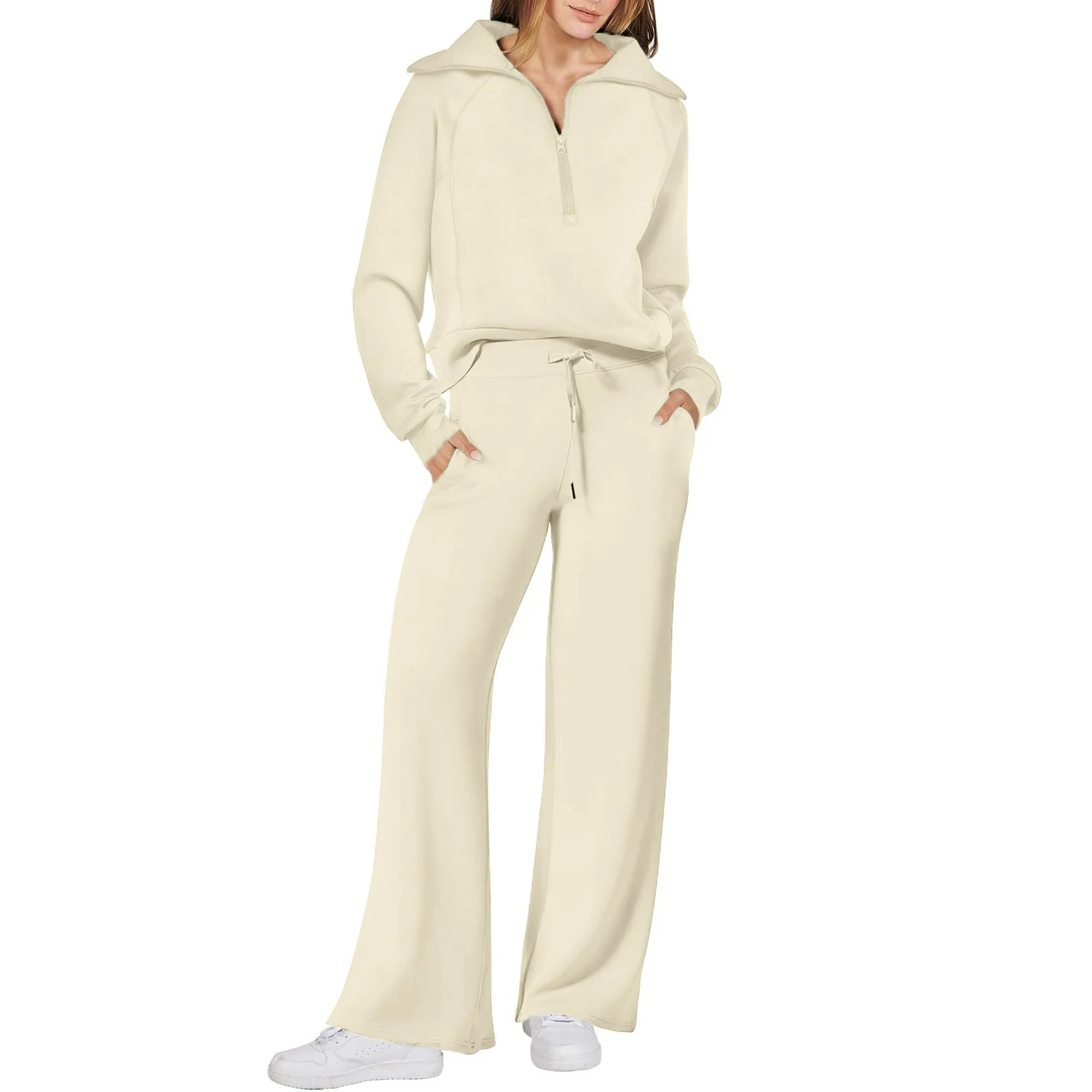 UVN Outfit Sets for Women 2 Piece Sets Winter Casual Tracksuit Long Sleeve Lounge Set Outfits wit... | Walmart (US)