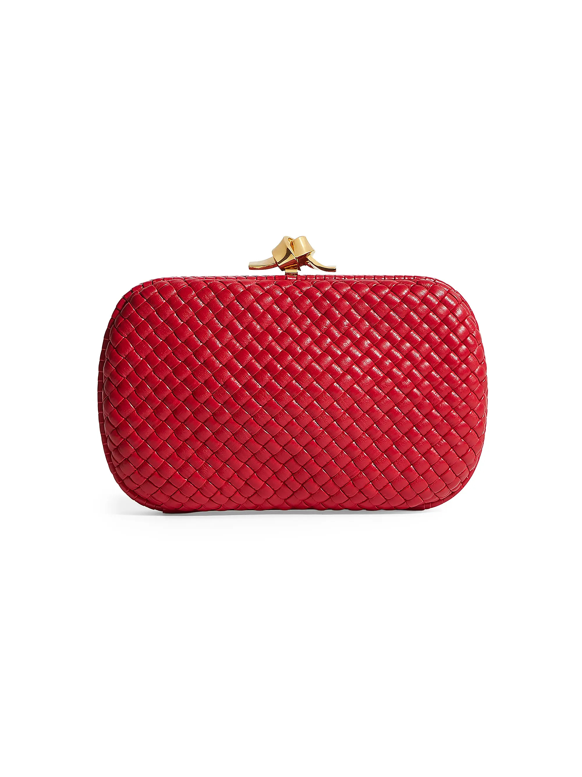 Tosca Knot Intrecciato Leather Minaudière | Saks Fifth Avenue