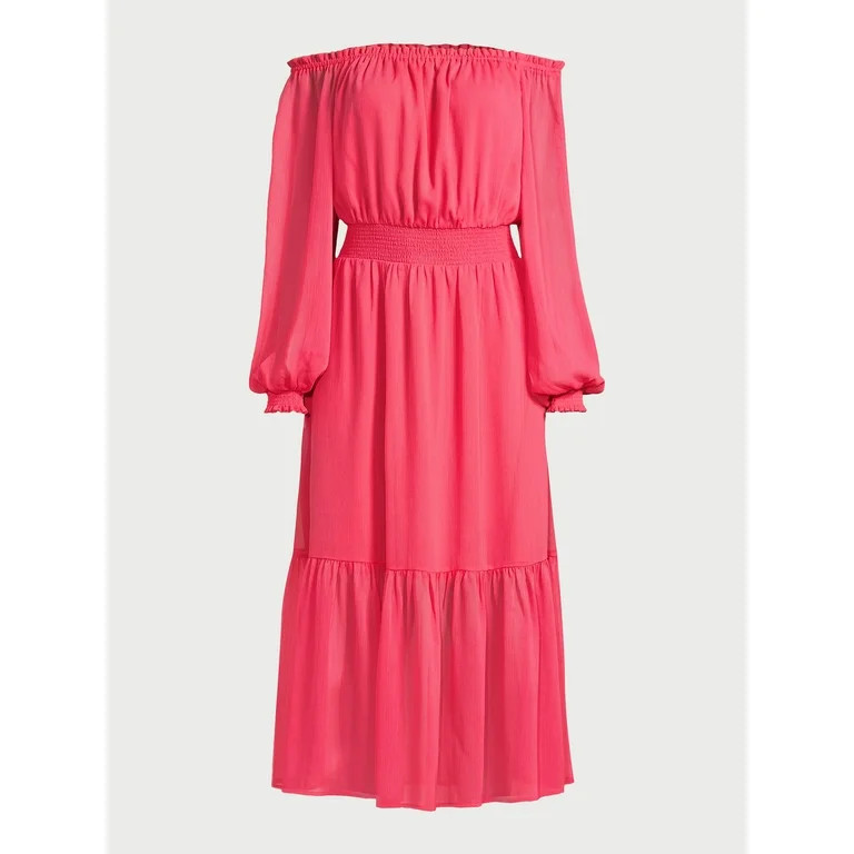 Sofia Jeans Women's and Women's Plus Off the Shoulder Dress with Blouson Sleeves, Sizes XS-5X - W... | Walmart (US)