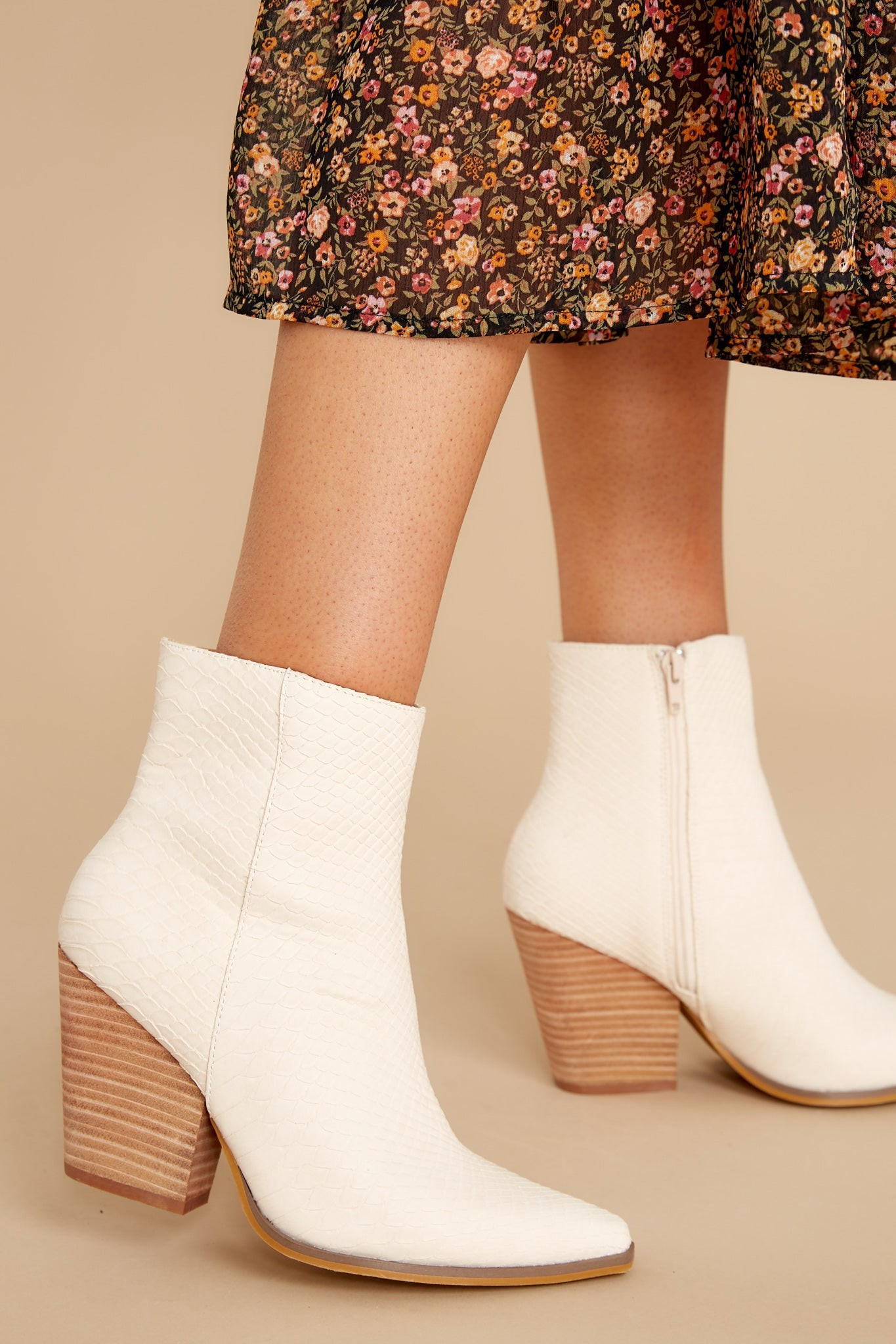 Gentle Persuasion Ivory Ankle Booties | Red Dress 