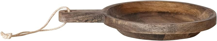 Creative Co-Op Carved Mango Wood Bowl with Handle and Jute Tie, Natural | Amazon (US)