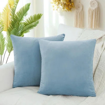 Light Blue Throw Pillows 18X18 Inch Set Of 2 Summer Light Blue Pillow Covers For Sofa Couch Bedroom Soft Square Solid Coastal Sky Baby Blue Pillow Cov | Wayfair North America
