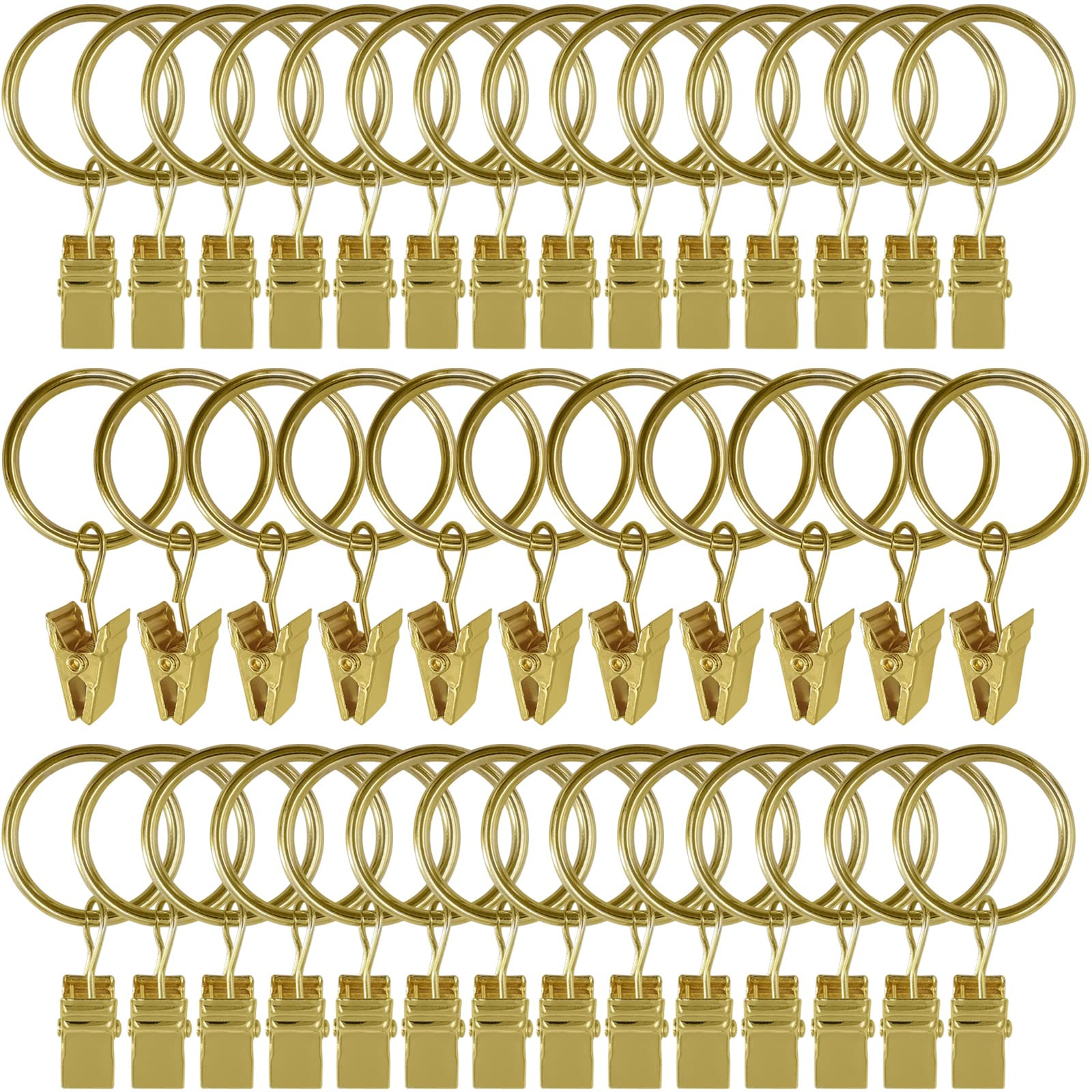 44 Pack Metal Curtain Rings with Clips, Drapery Clips with Rings, Drapes Rings 1 inch Inner Diame... | Amazon (US)