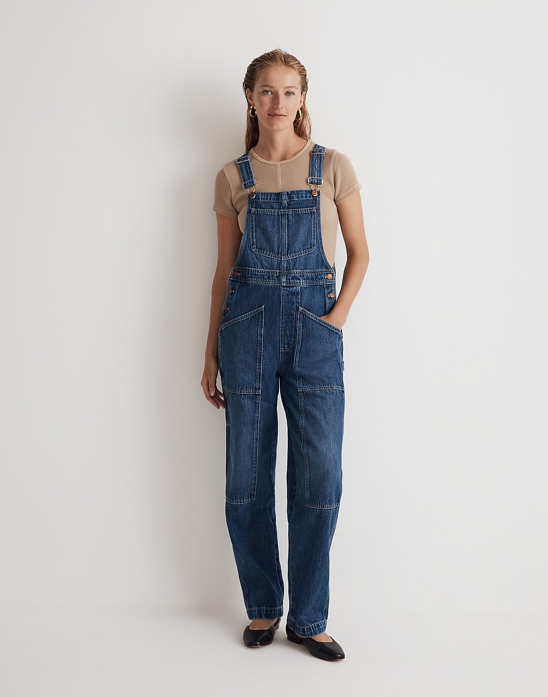 Denim Oversized Carpenter Overalls in Copley Wash | Madewell