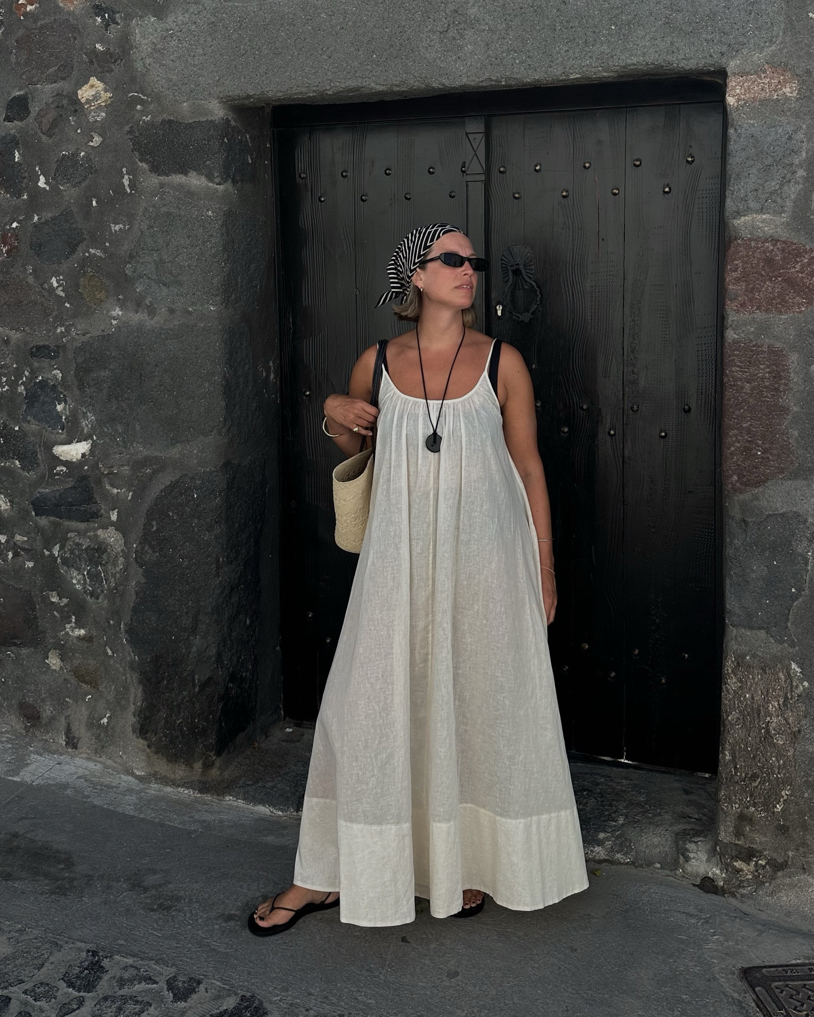 knit linen dress 1998 Linen Knit Wrap Dress Unpainted Natural Size 2