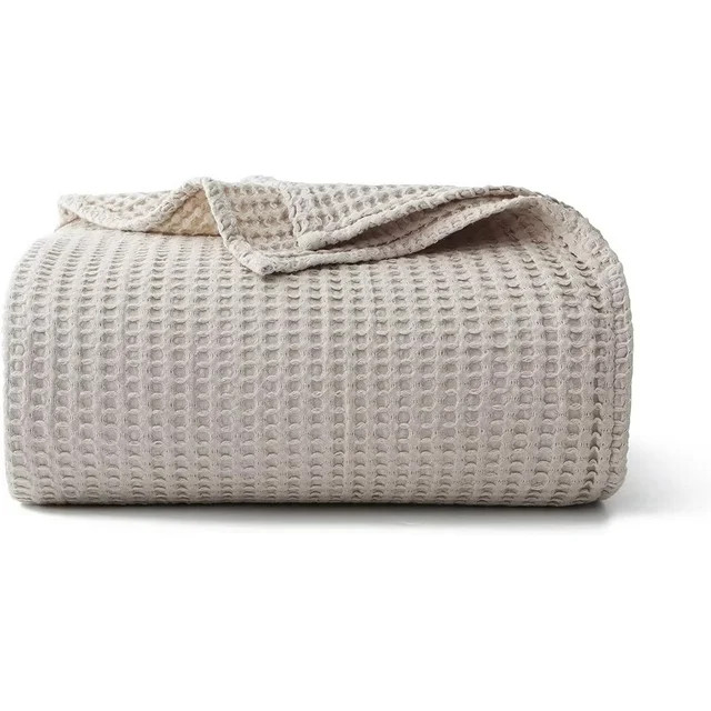 Shunjie.Home 100% Cotton Waffle Bed Blanket Queen Size, Throw Blanket for Couch All Seasons (Beig... | Walmart (US)