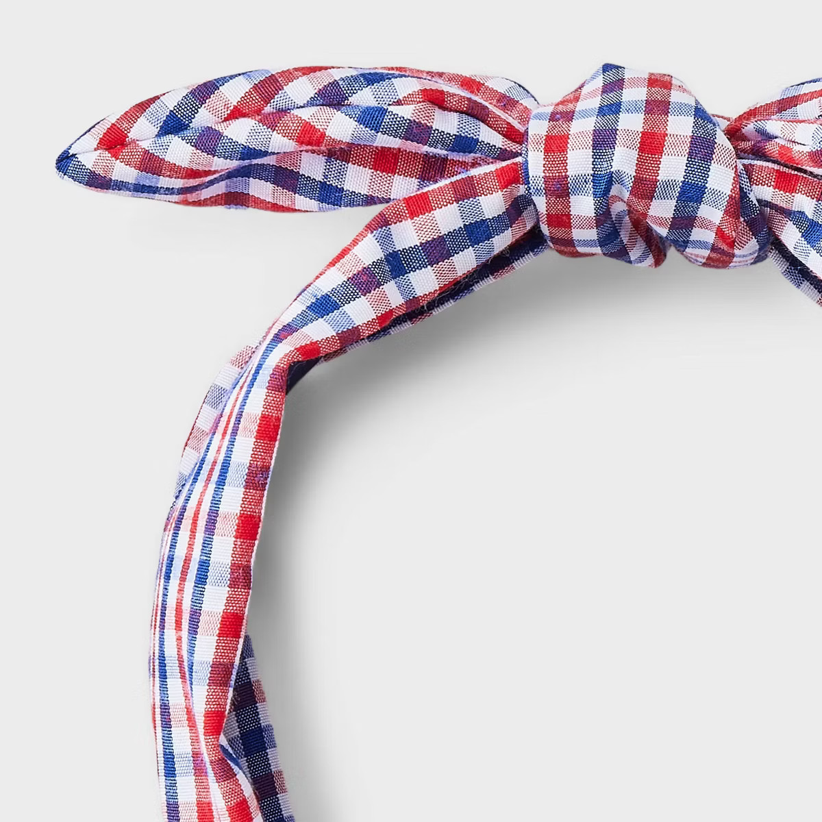 Americana Plaid with Tails Top Knot Headband - Red/White/Blue | Target