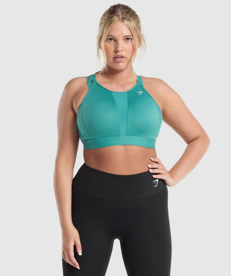 Gymshark Mesh Neckline Sports Bra - Teal | Gymshark (Global)