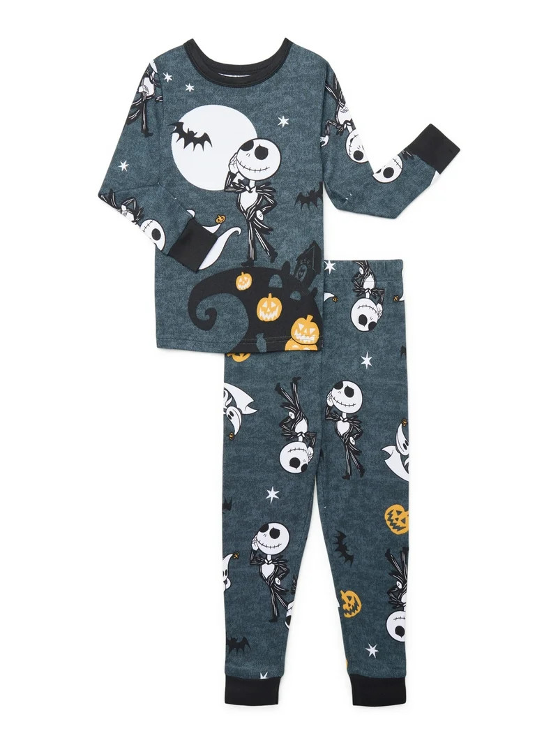 The Nightmare Before Christmas Boys Long Sleeve Tee and Pants Pajama Set, 2-Piece, Sizes 4-10 | Walmart (US)