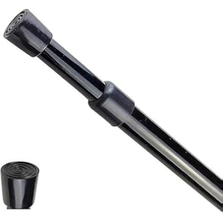 2pcs Spring Tension Curtain Rod，28-43 Inches Adjustable Expandable Pressure Black Curtain Tension Ro | Amazon (US)