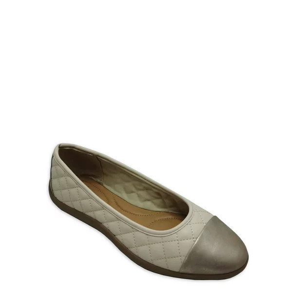 Time and Tru Women's Quilted Ballet Flats - Walmart.com | Walmart (US)