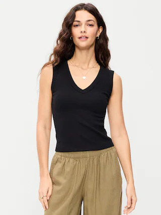 Snug Crop V-Neck Tank Top | Old Navy (US)
