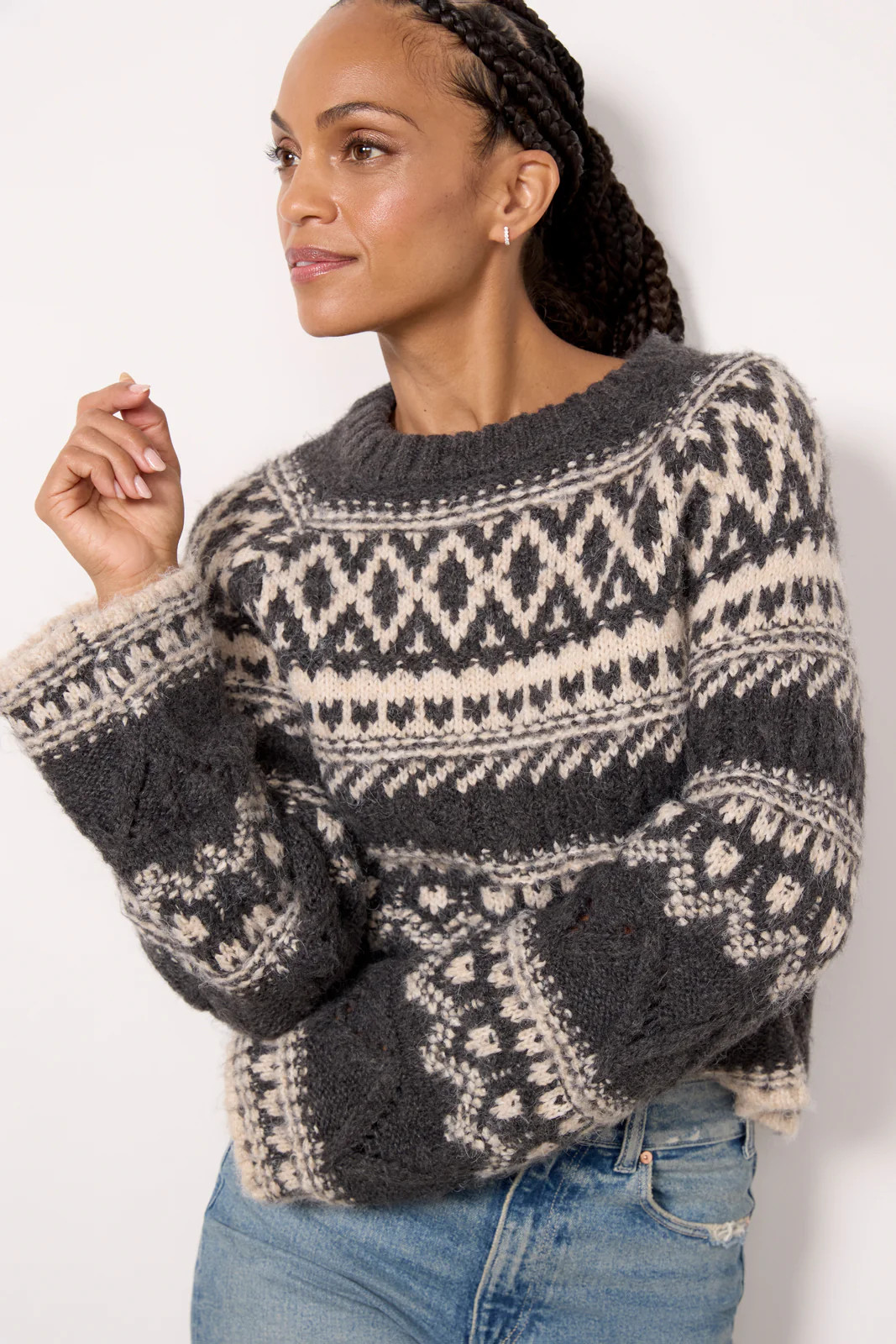 Fairisle Crew Neck Sweater | Evereve